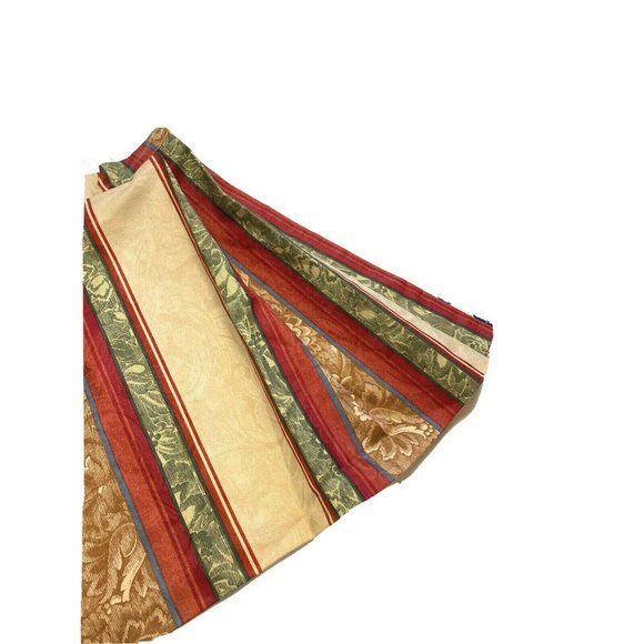 3 Custom Made Luxury Valances Window Treatments Curtains Red Green Yellow Stripe - Picture 8 of 11